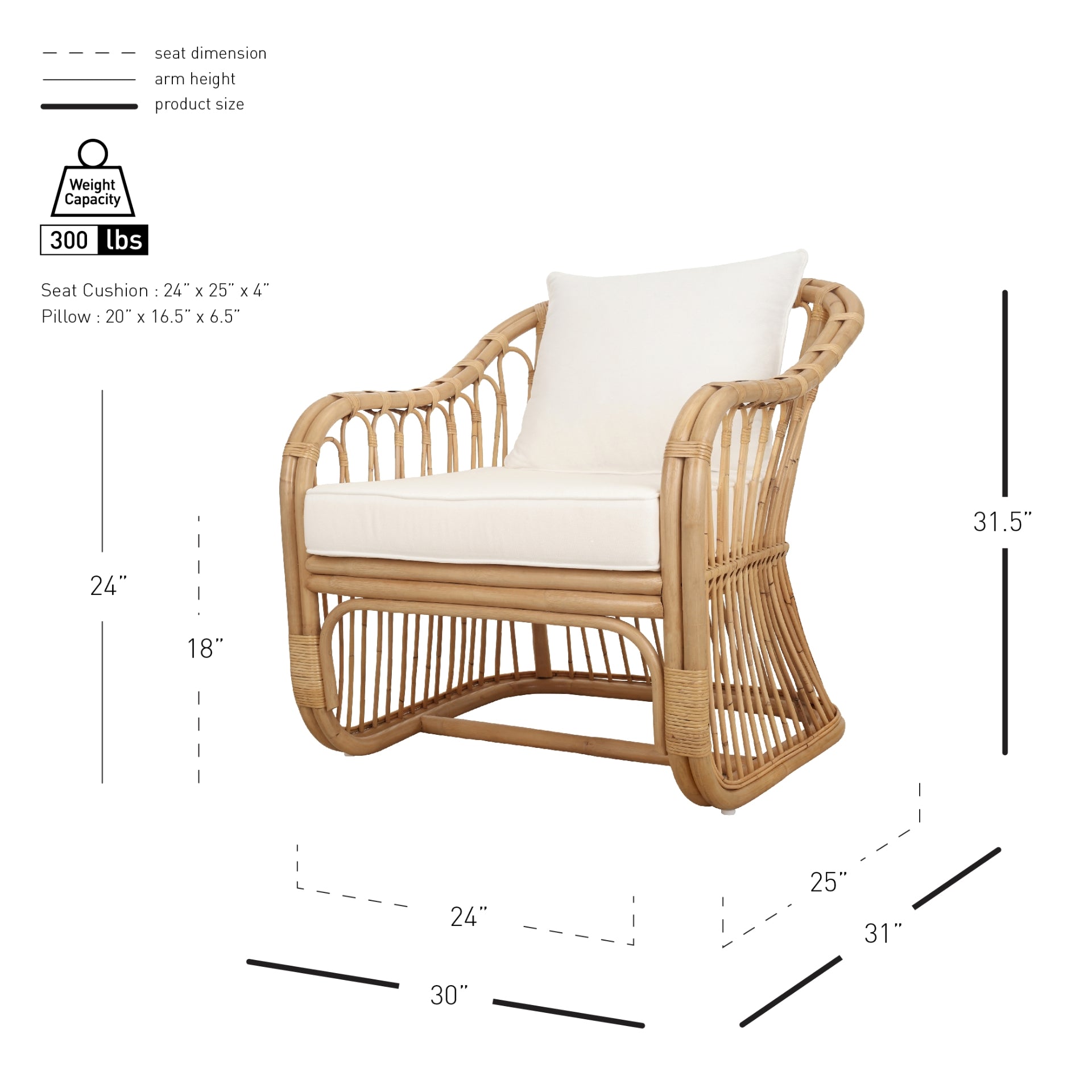 Maeva Rattan Accent Arm Chair - What A Room