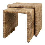 Kanza Abaca Rectangular Nesting Side Table Set of 2 - What A Room