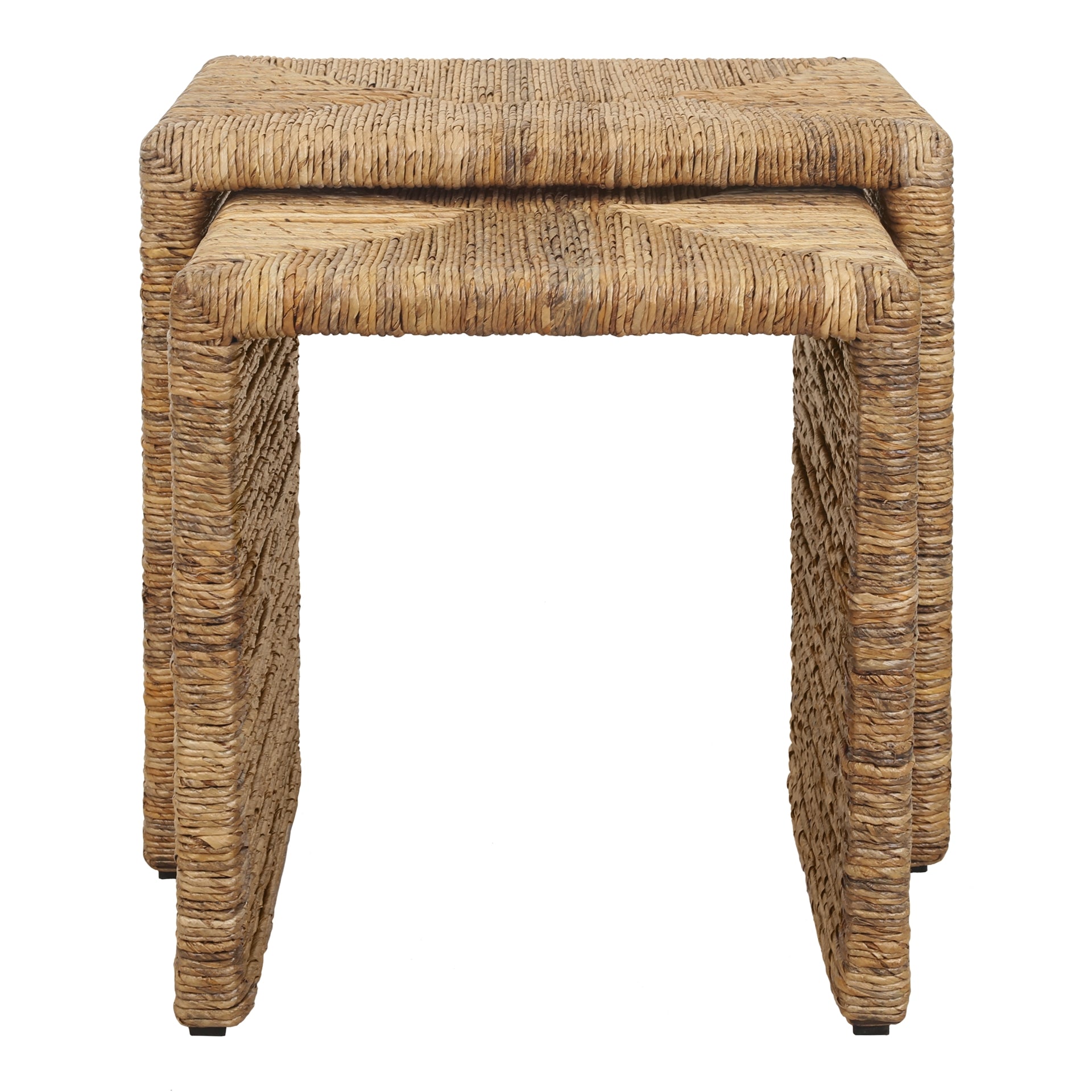 Kanza Abaca Rectangular Nesting Side Table Set of 2 - What A Room