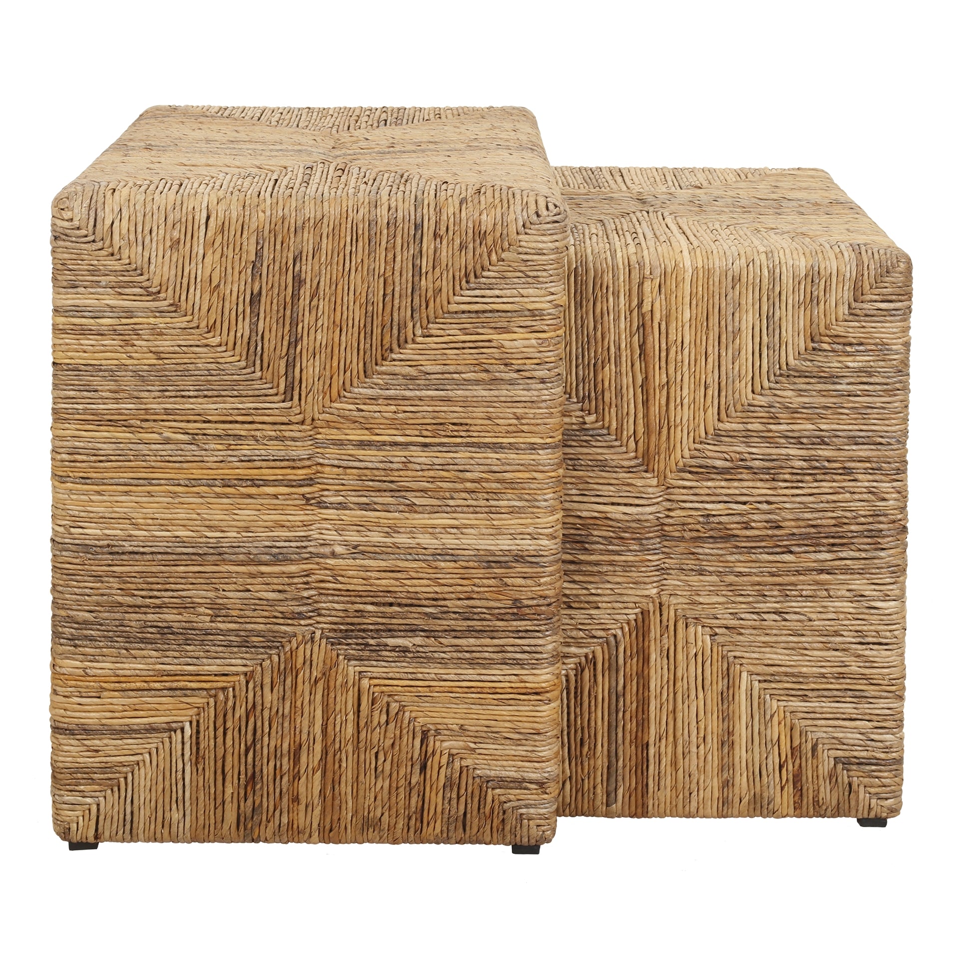 Kanza Abaca Rectangular Nesting Side Table Set of 2 - What A Room