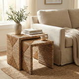 Kanza Abaca Rectangular Nesting Side Table Set of 2 - What A Room