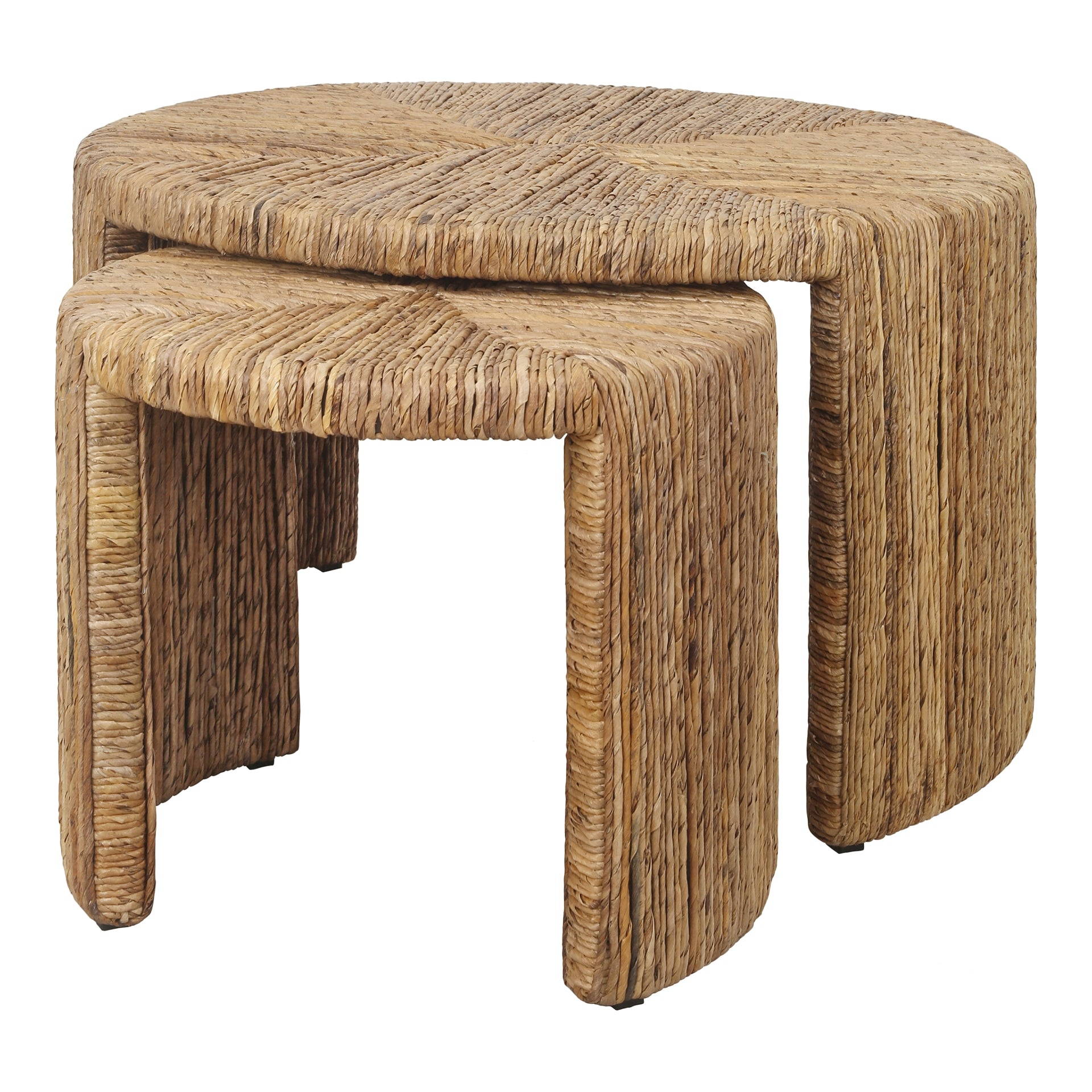 Kanza Abaca Round Nesting Coffee Table Set of 2 - What A Room