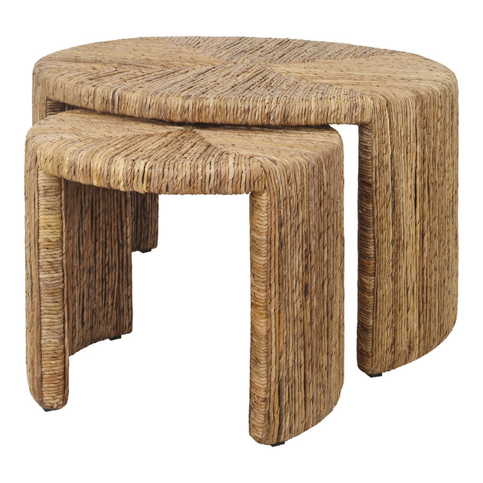 Kanza Abaca Round Nesting Coffee Table Set of 2 - What A Room