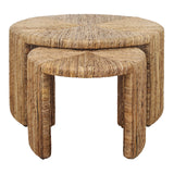 Kanza Abaca Round Nesting Coffee Table Set of 2 - What A Room