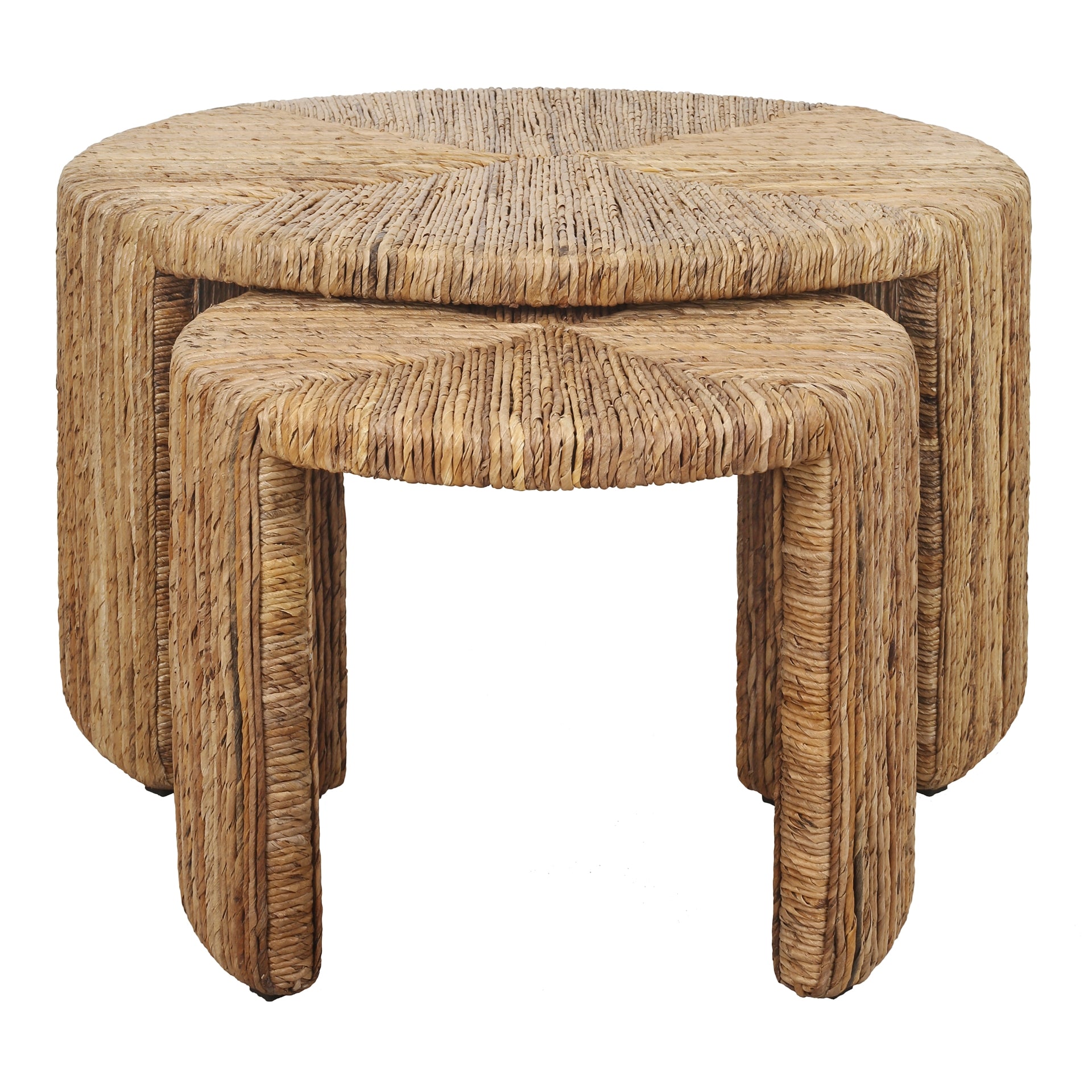 Kanza Abaca Round Nesting Coffee Table Set of 2 - What A Room