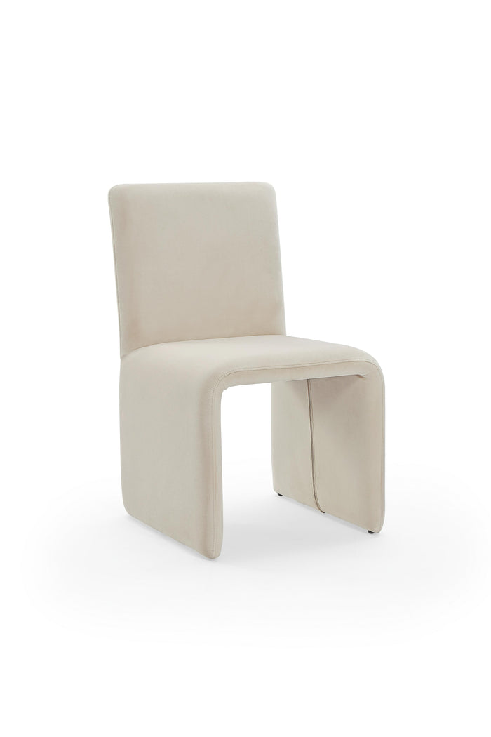 Winston Fully Upholstered Side chair in Sand Velvet (Set of 2) - What A Room