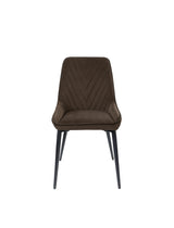 Lucia Metal Leg Upholstered Dining Chair in Penny  Velvet and Gunmetal (Set of 2) - What A Room