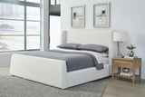 Presley Upholstered Wingback Platform Bed in Cottage Cheese Boucle - What A Room