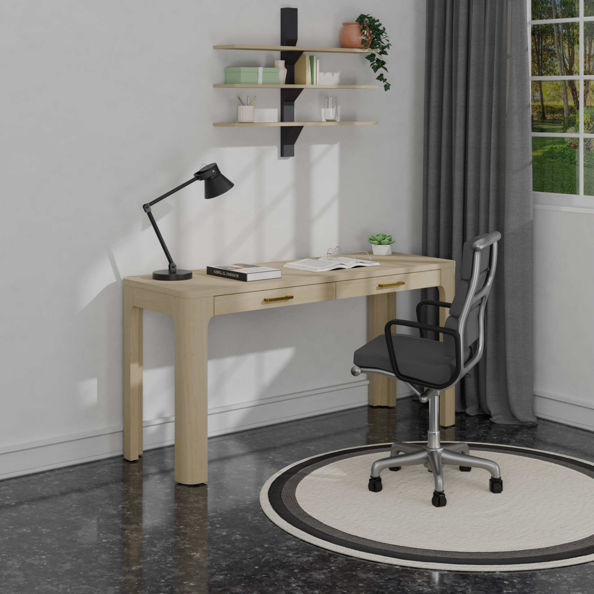 Trevin  Desk 2 Drawers - What A Room