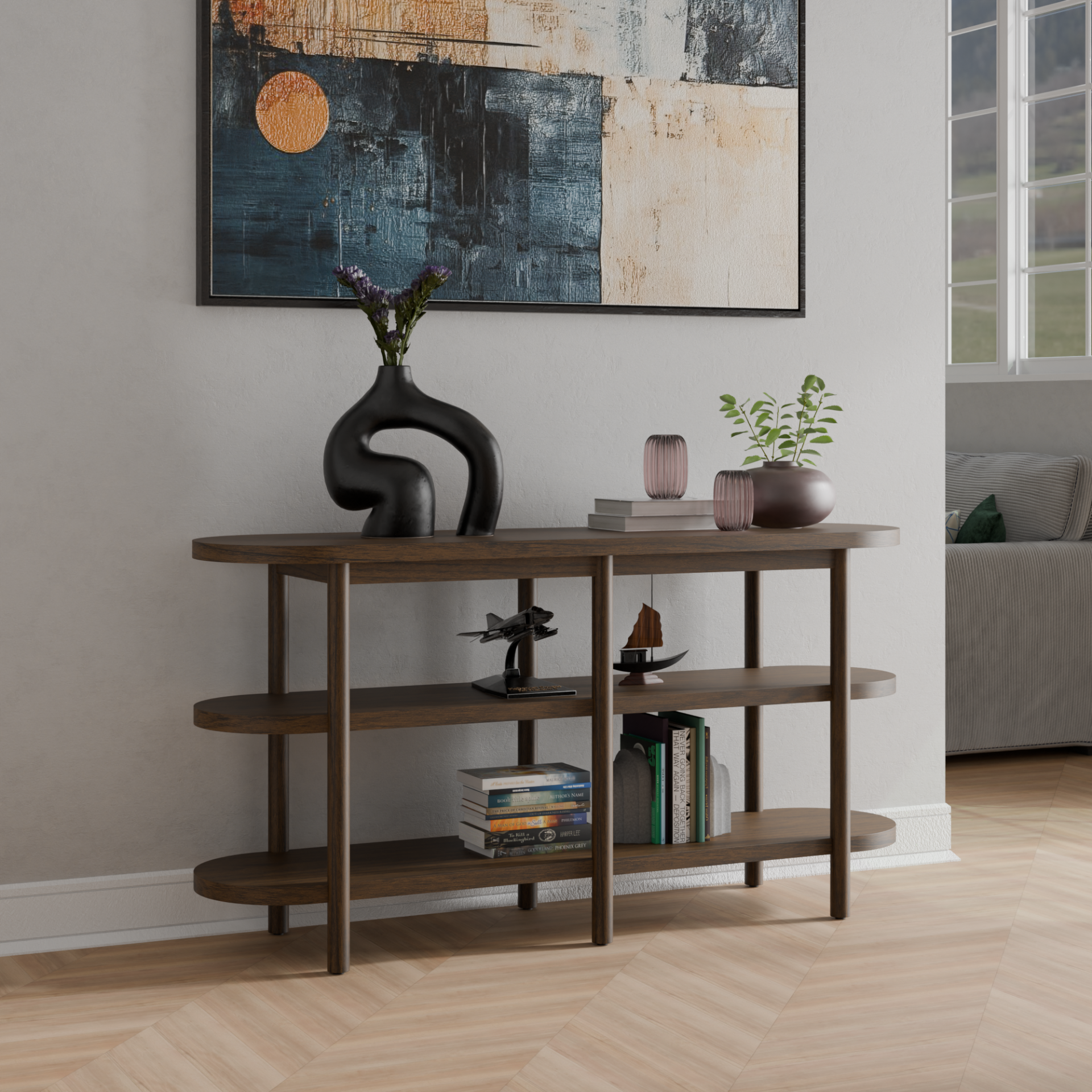 Lester Console Table w/ Shelves - What A Room