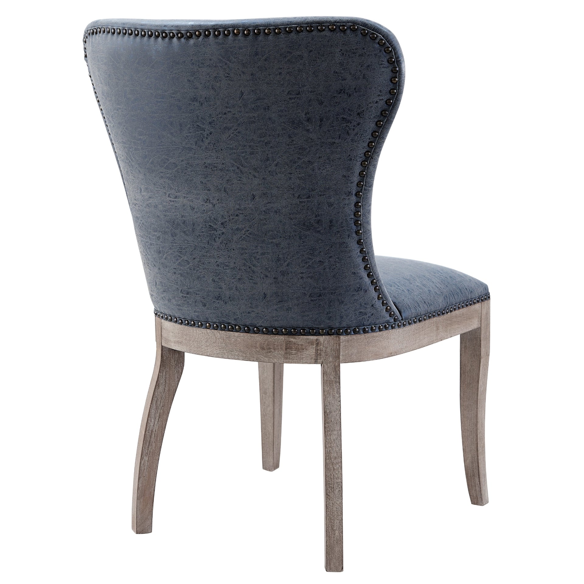 Dorsey Faux Leather Dining Side Chair Drift Wood Legs (Set of 2) - What A Room
