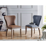 Dorsey Faux Leather Dining Side Chair Drift Wood Legs (Set of 2) - What A Room
