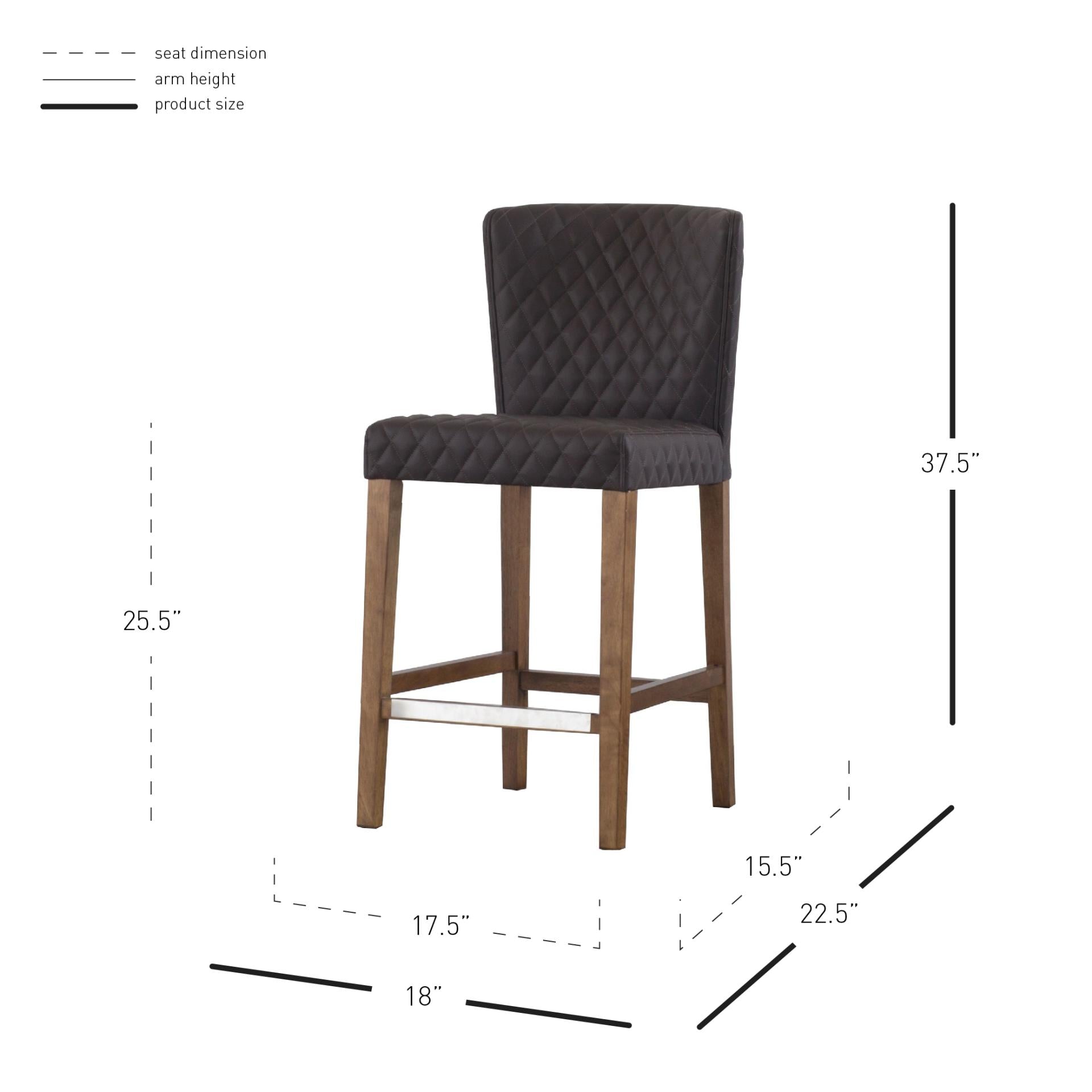 Albie  Diamond Stitching  Counter Stool - What A Room