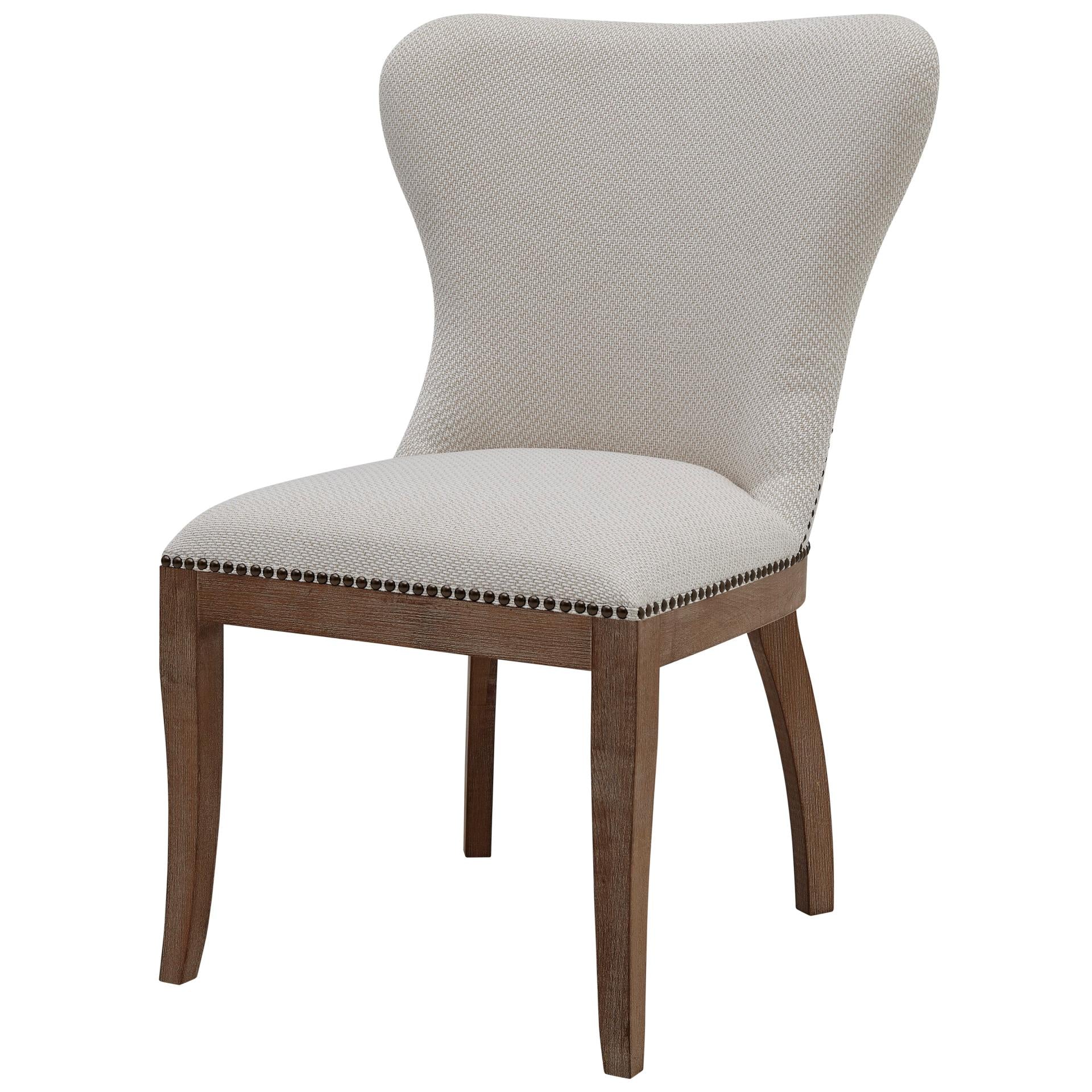 Dorsey Fabric Dining Side Chair Drift Wood Legs (Set of 2) - What A Room