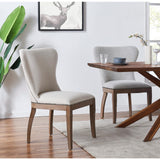 Dorsey Fabric Dining Side Chair Drift Wood Legs (Set of 2) - What A Room