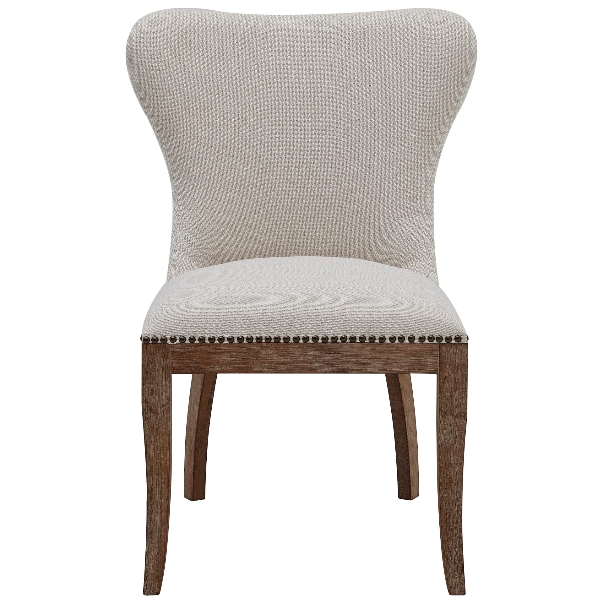 Dorsey Fabric Dining Side Chair Drift Wood Legs (Set of 2) - What A Room