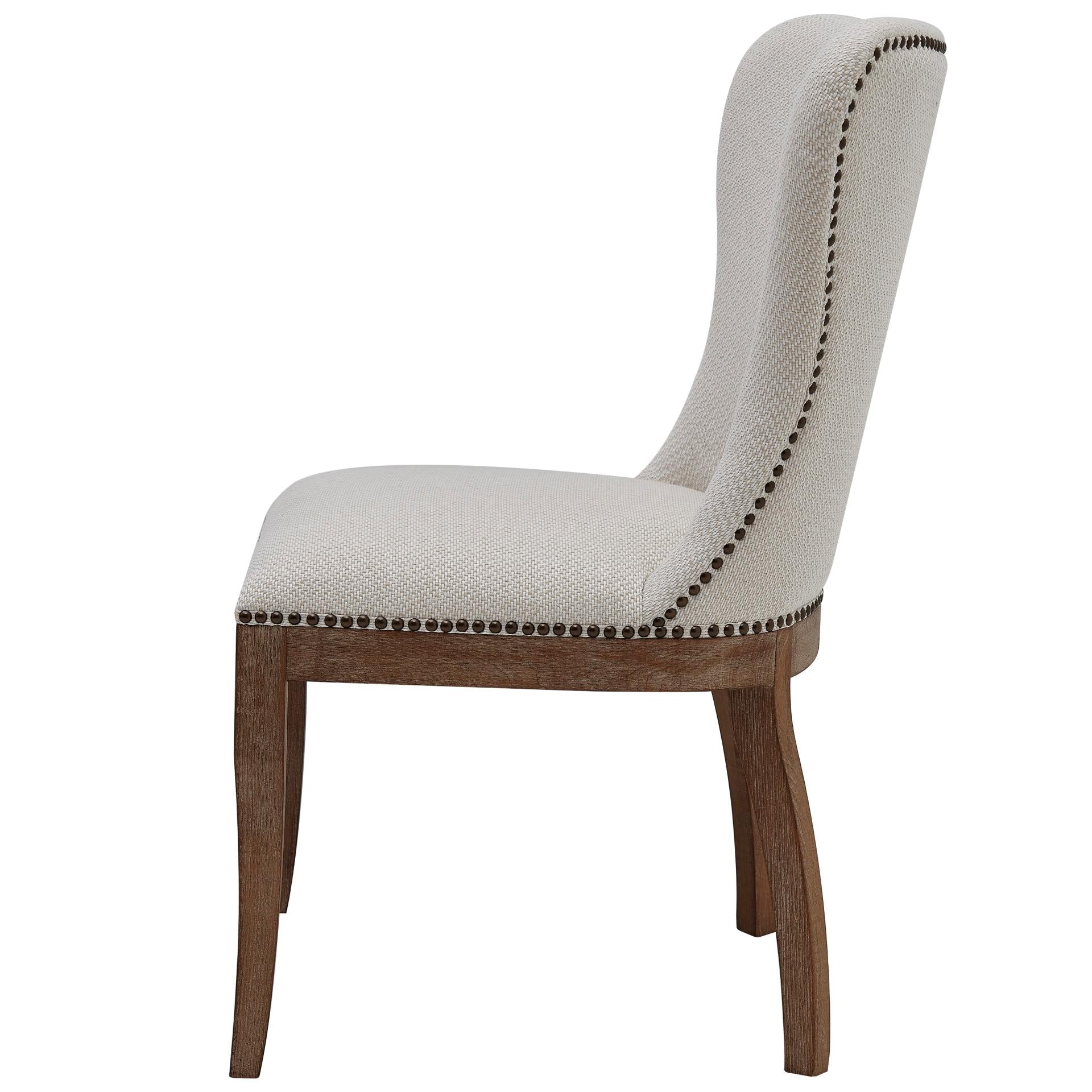 Dorsey Fabric Dining Side Chair Drift Wood Legs (Set of 2) - What A Room