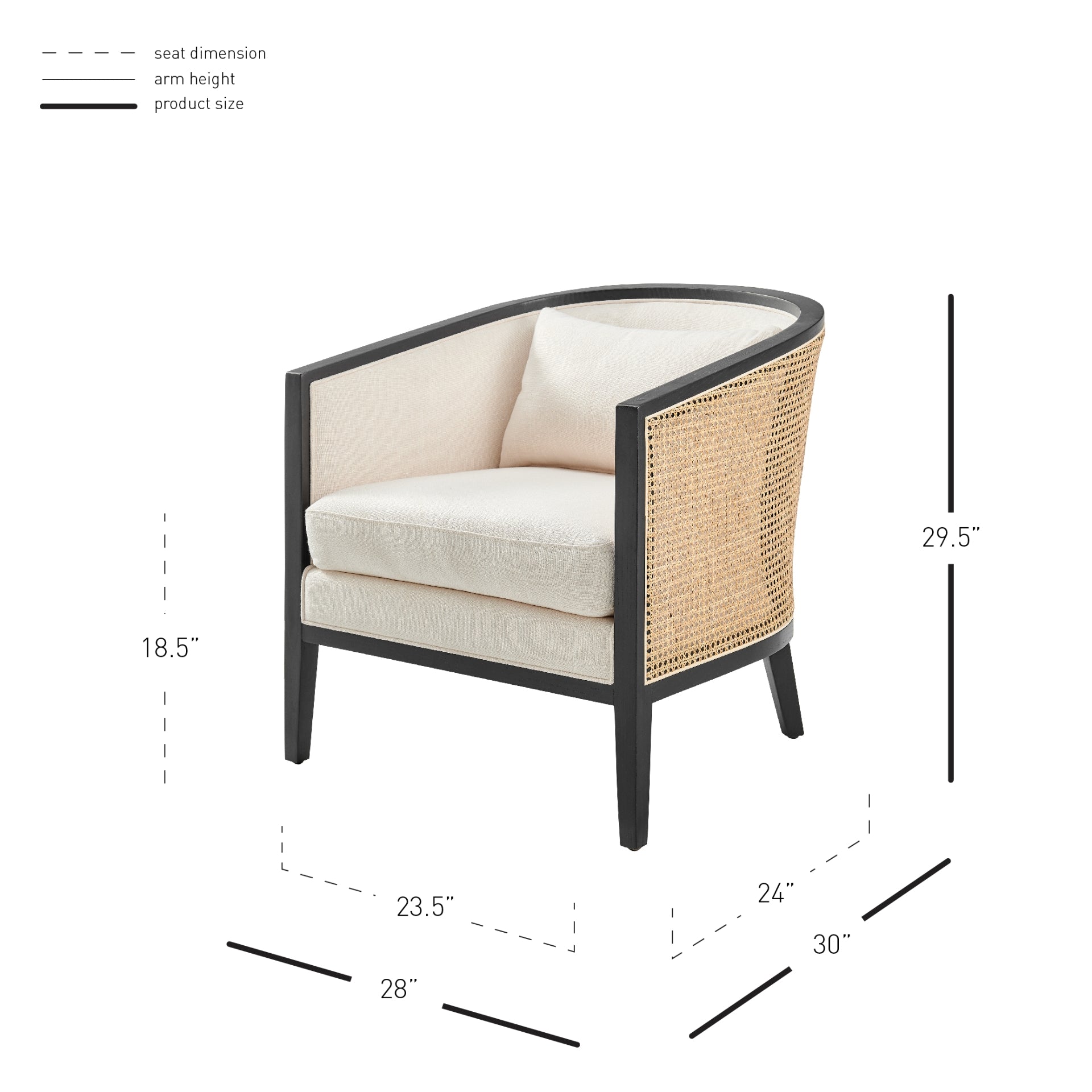 Tillman Accent Arm Chair w/ Rattan - What A Room