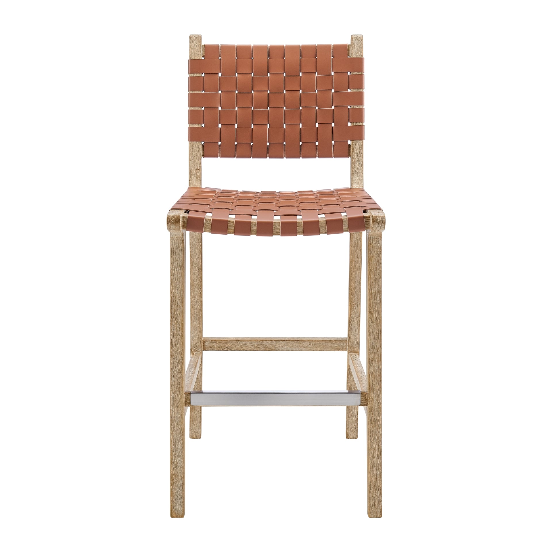 Marco Faux Leather Counter Stool Drift Wood Frame - What A Room
