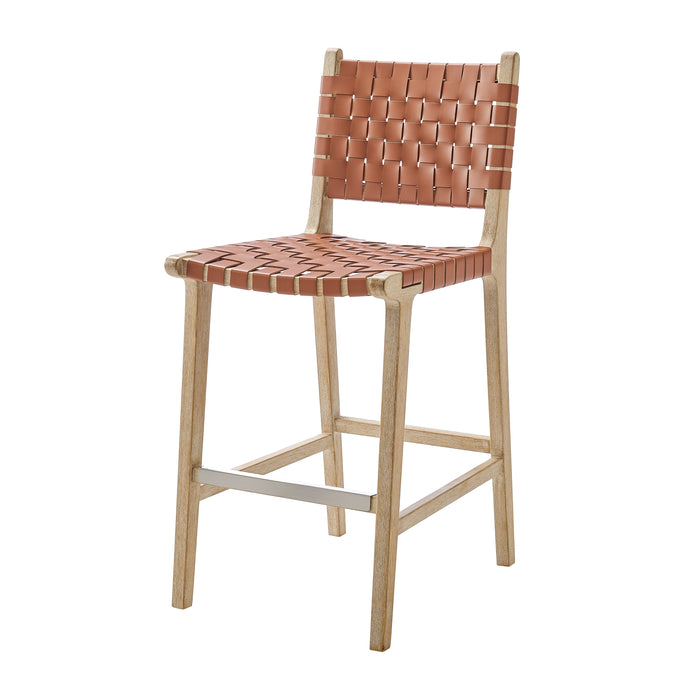 Marco Faux Leather Counter Stool Drift Wood Frame - What A Room