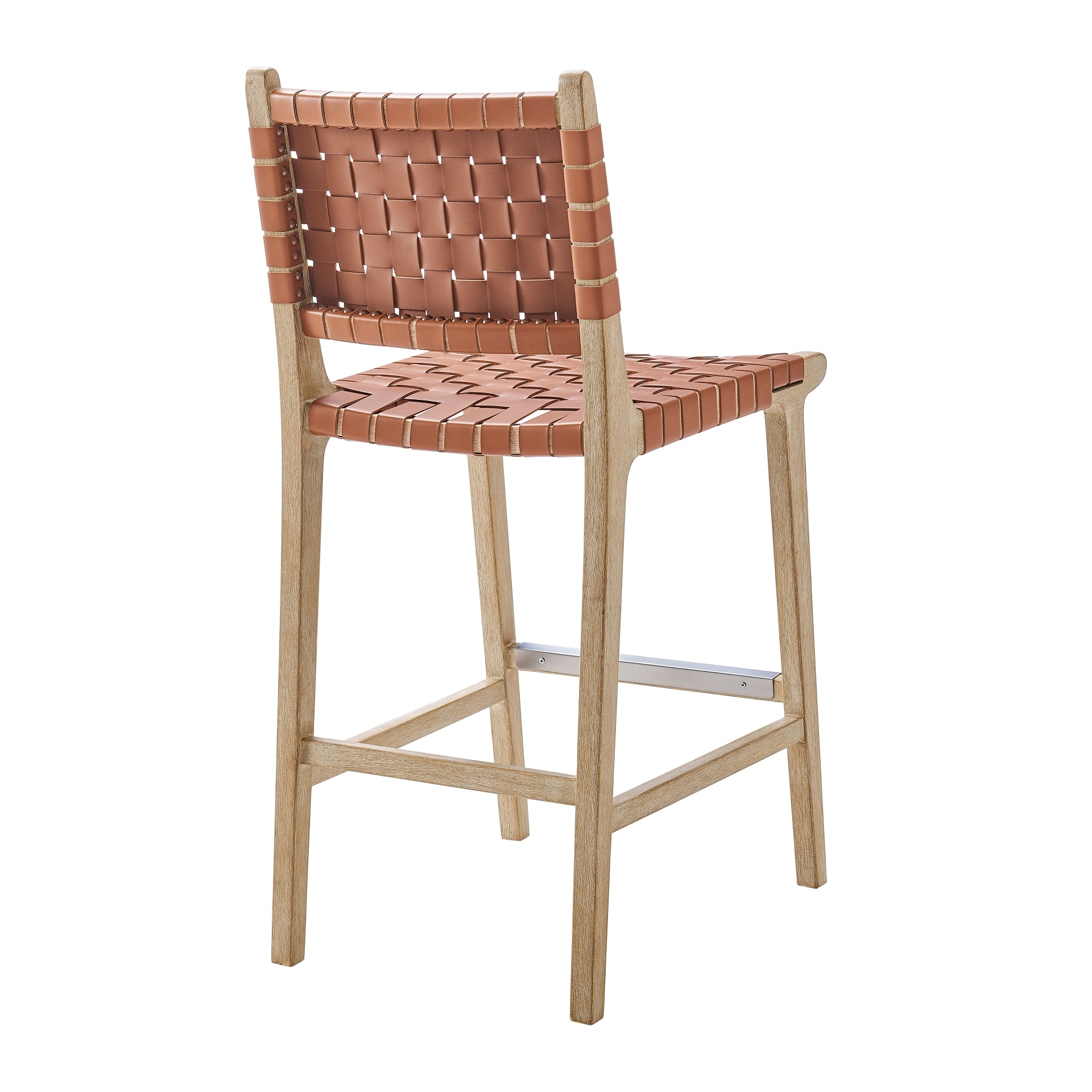 Marco Faux Leather Counter Stool Drift Wood Frame - What A Room
