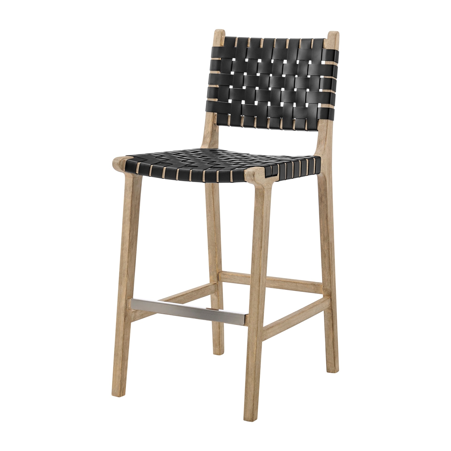 Marco Faux Leather Counter Stool Drift Wood Frame - What A Room
