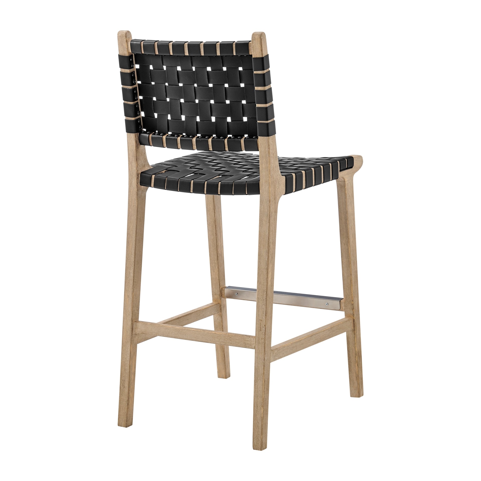 Marco Faux Leather Counter Stool Drift Wood Frame - What A Room