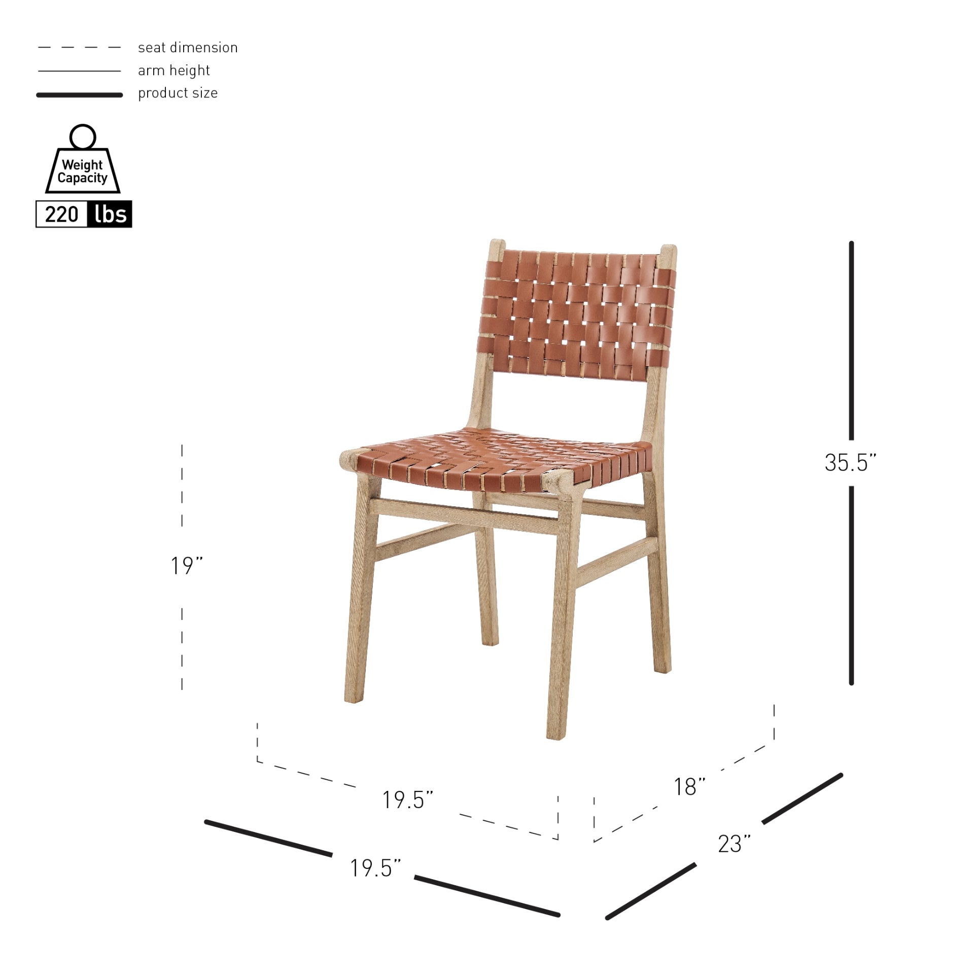 Marco Faux Leather Dining Side Chair Drift Wood Frame (Set of 2) - What A Room