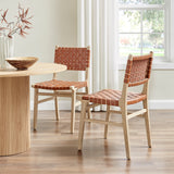 Marco Faux Leather Dining Side Chair Drift Wood Frame (Set of 2) - What A Room