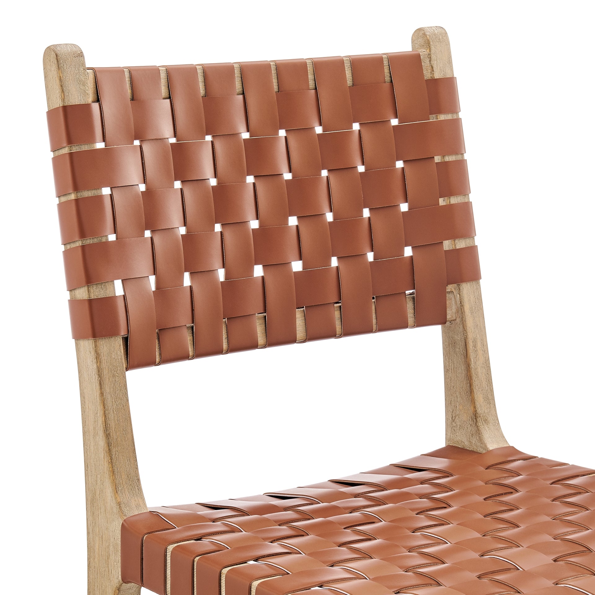 Marco Faux Leather Dining Side Chair Drift Wood Frame (Set of 2) - What A Room