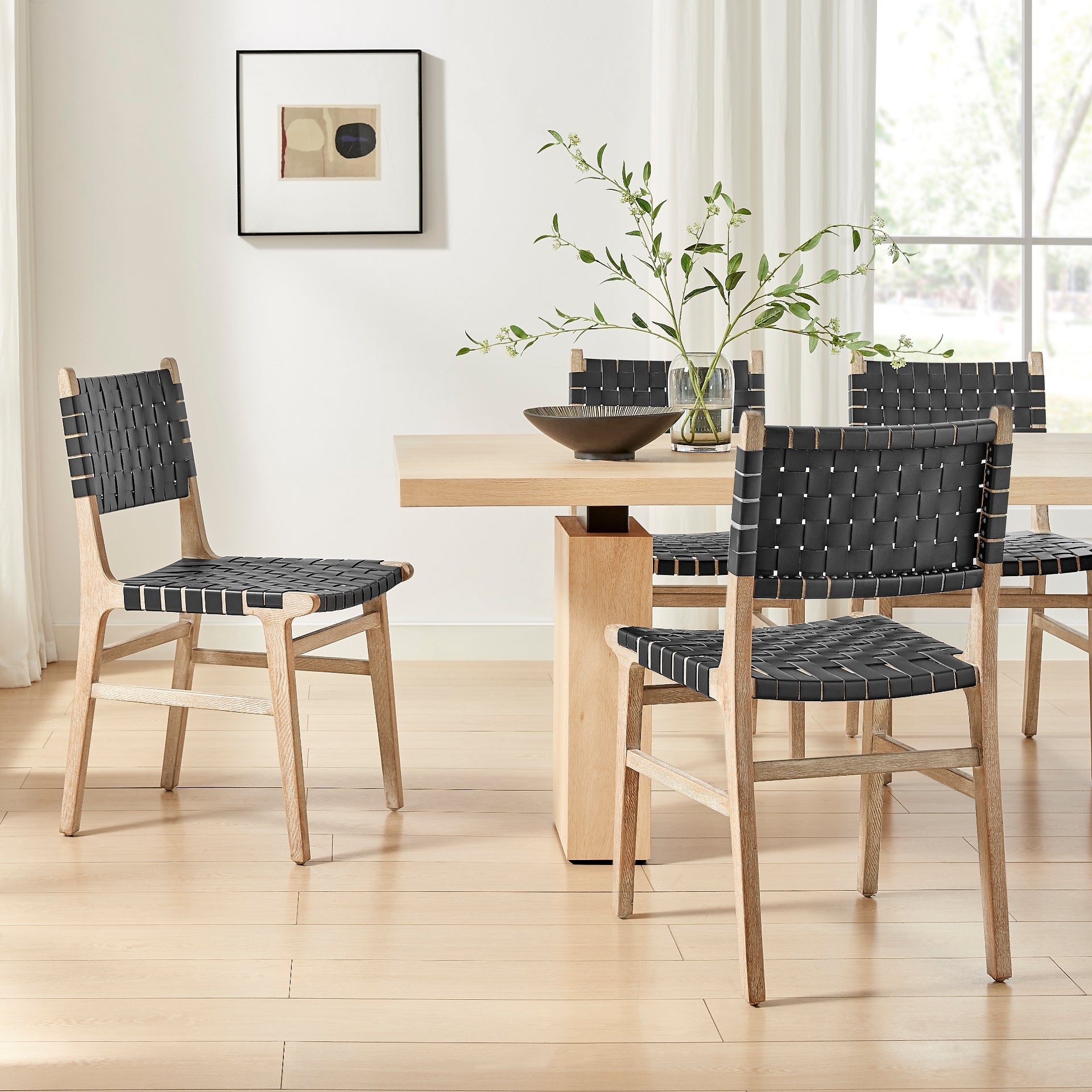 Marco Faux Leather Dining Side Chair Drift Wood Frame (Set of 2) - What A Room