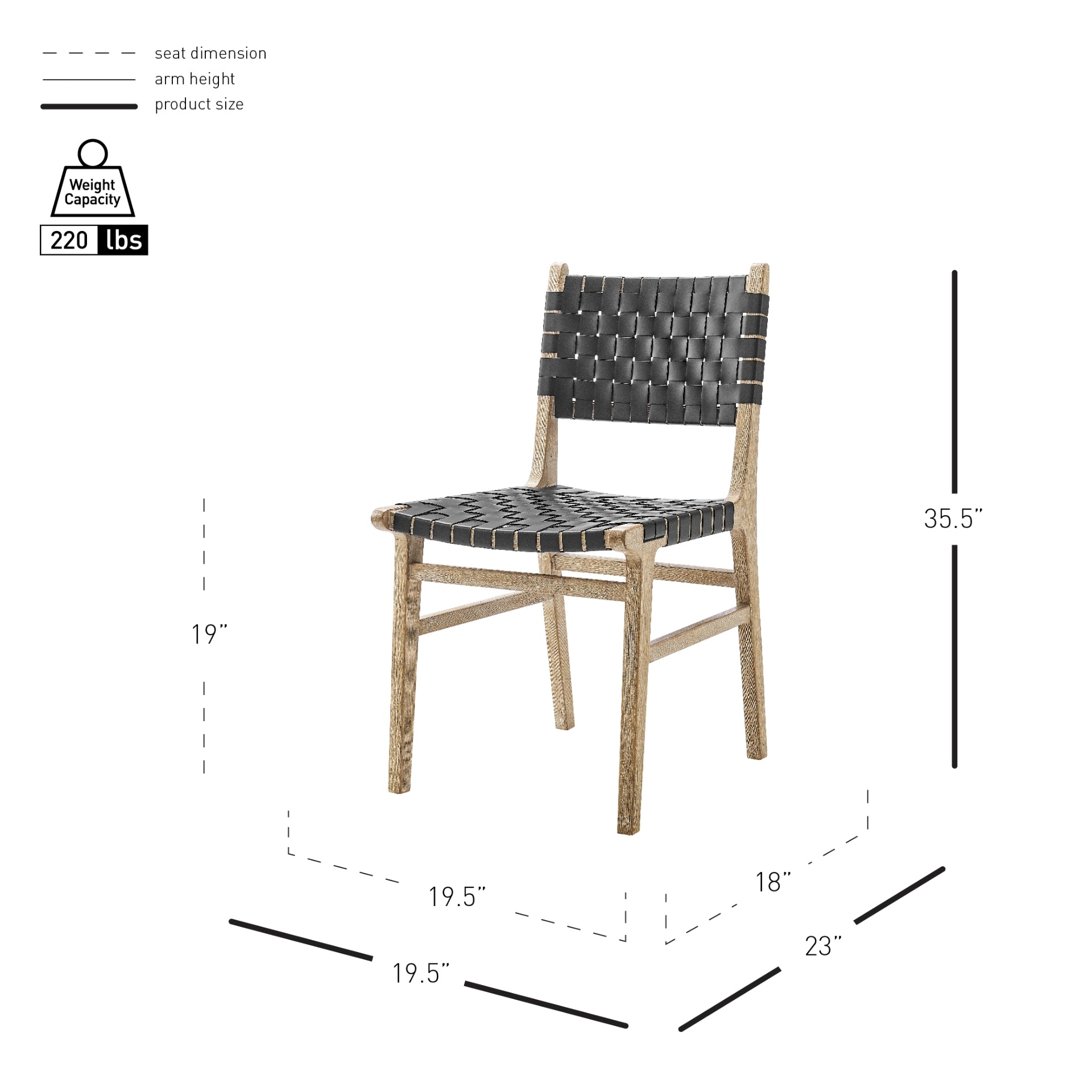 Marco Faux Leather Dining Side Chair Drift Wood Frame (Set of 2) - What A Room