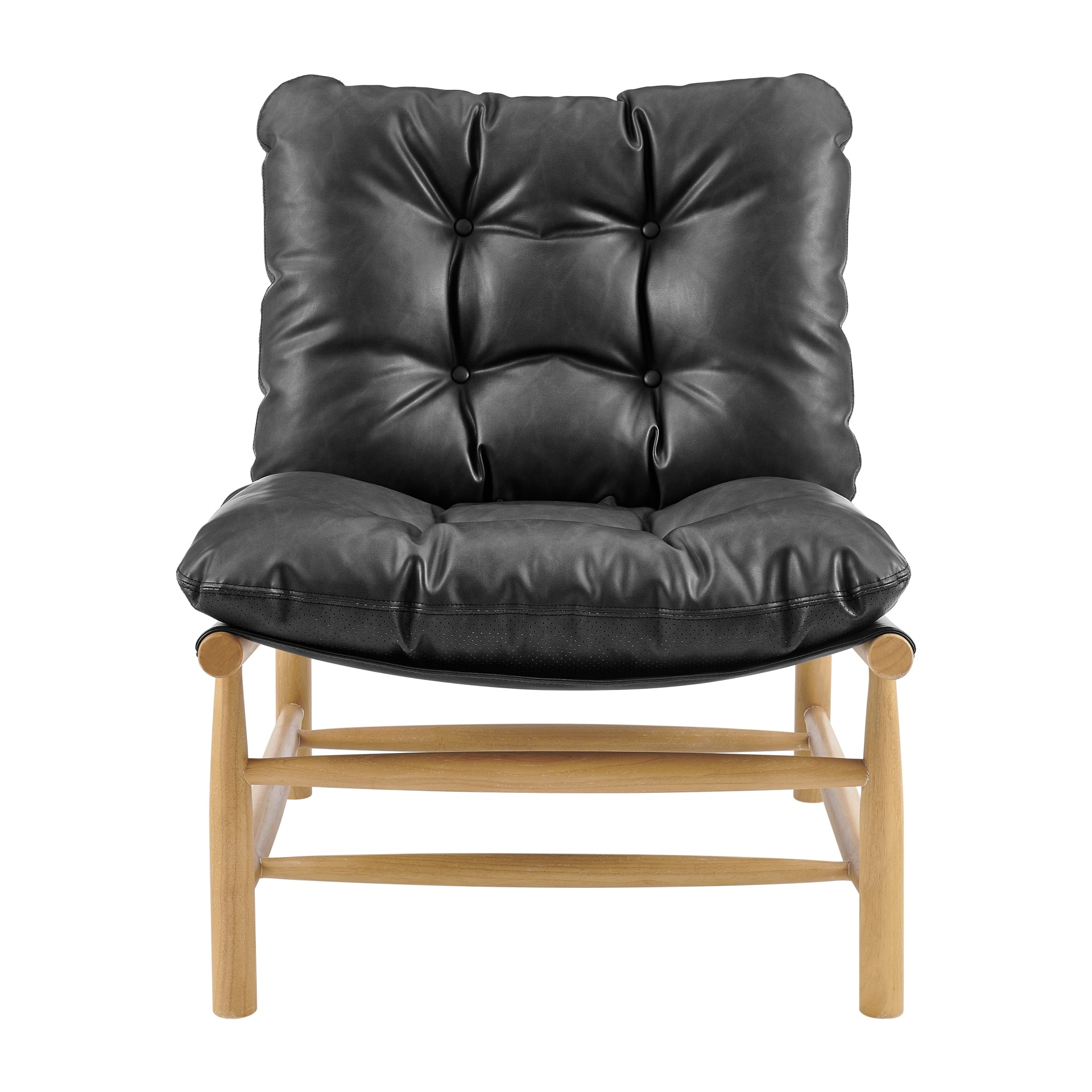 Oswald Faux Leather Tufted Accent Chair - What A Room