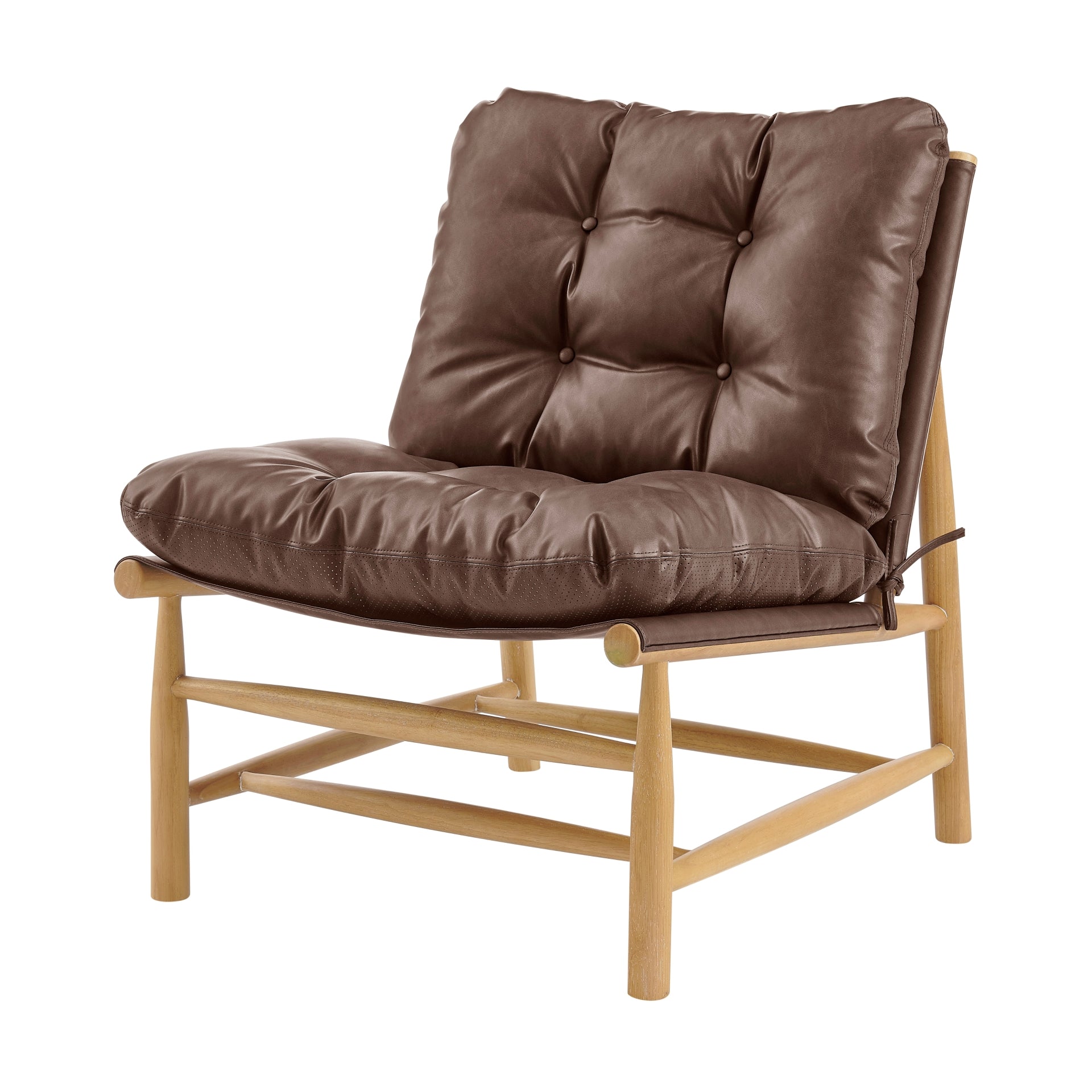 Oswald Faux Leather Tufted Accent Chair - What A Room