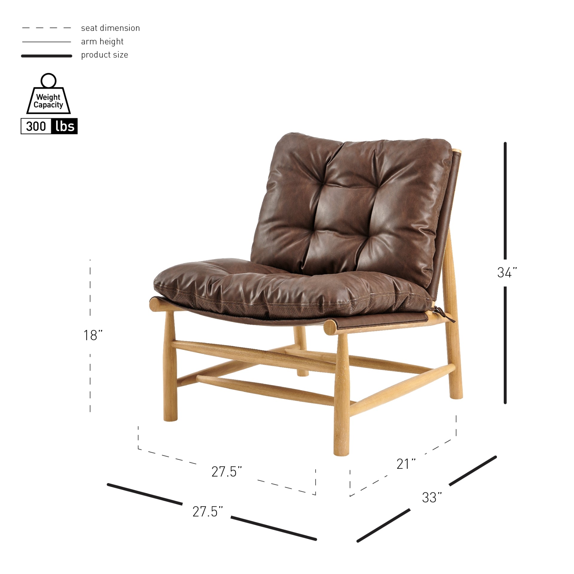 Oswald Faux Leather Tufted Accent Chair - What A Room