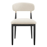Verna Boucle Dining Side Chair Black Frame (Set of 2) - What A Room