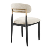Verna Boucle Dining Side Chair Black Frame (Set of 2) - What A Room