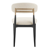 Verna Boucle Dining Side Chair Black Frame (Set of 2) - What A Room