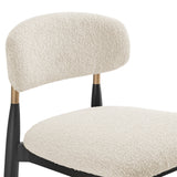 Verna Boucle Dining Side Chair Black Frame (Set of 2) - What A Room