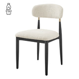 Verna Boucle Dining Side Chair Black Frame (Set of 2) - What A Room