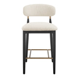 Verna Boucle Counter Stool Black Frame - What A Room