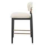 Verna Boucle Counter Stool Black Frame - What A Room