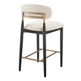 Verna Boucle Counter Stool Black Frame - What A Room