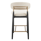 Verna Boucle Counter Stool Black Frame - What A Room