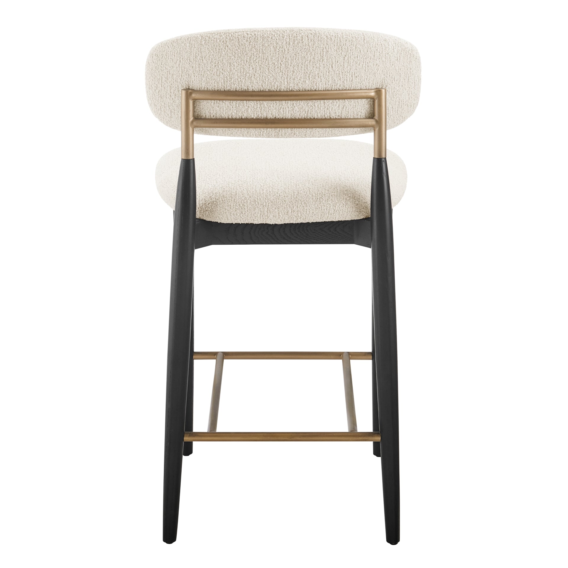 Verna Boucle Counter Stool Black Frame - What A Room