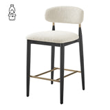 Verna Boucle Counter Stool Black Frame - What A Room