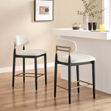 Verna Boucle Counter Stool Black Frame - What A Room