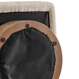 Zenda Fabric Swivel Accent Chair w/ Wooden Base - What A Room