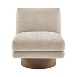 Zenda Fabric Swivel Accent Chair w/ Wooden Base - What A Room