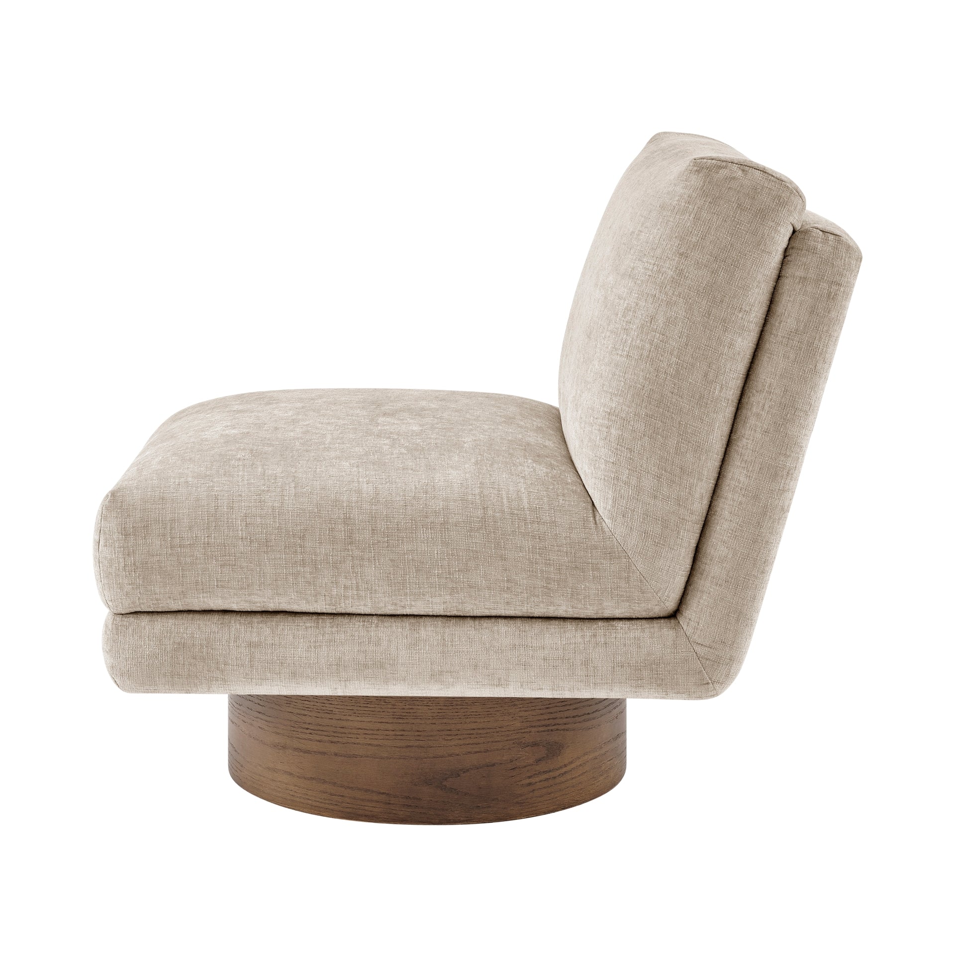 Zenda Fabric Swivel Accent Chair w/ Wooden Base - What A Room